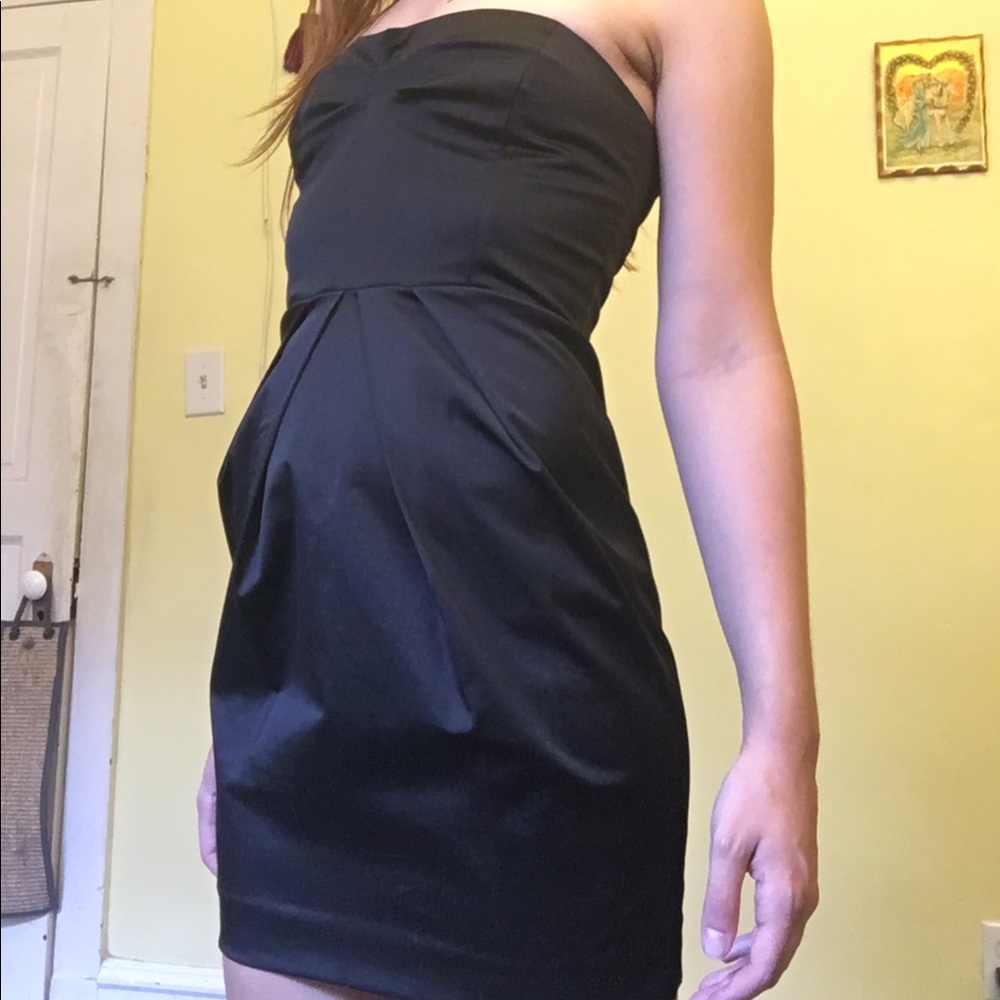 Satiny Little Black Dress